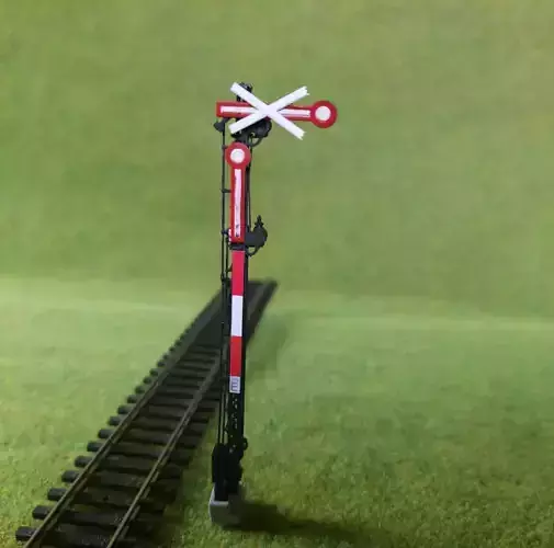 H0 scale Double-arm railway semaphore 8m static - resin