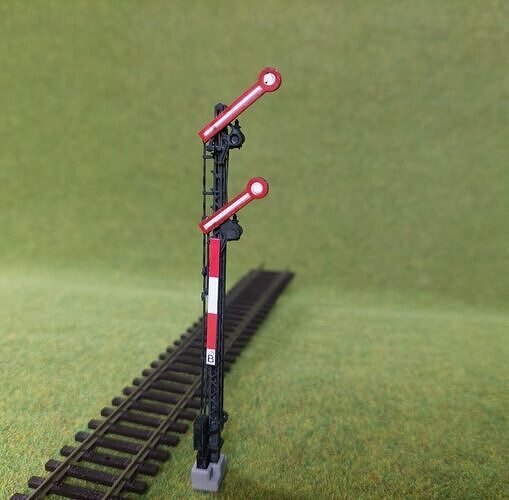 H0 Double-arm railway semaphore restricted speed static - resin 3D print model