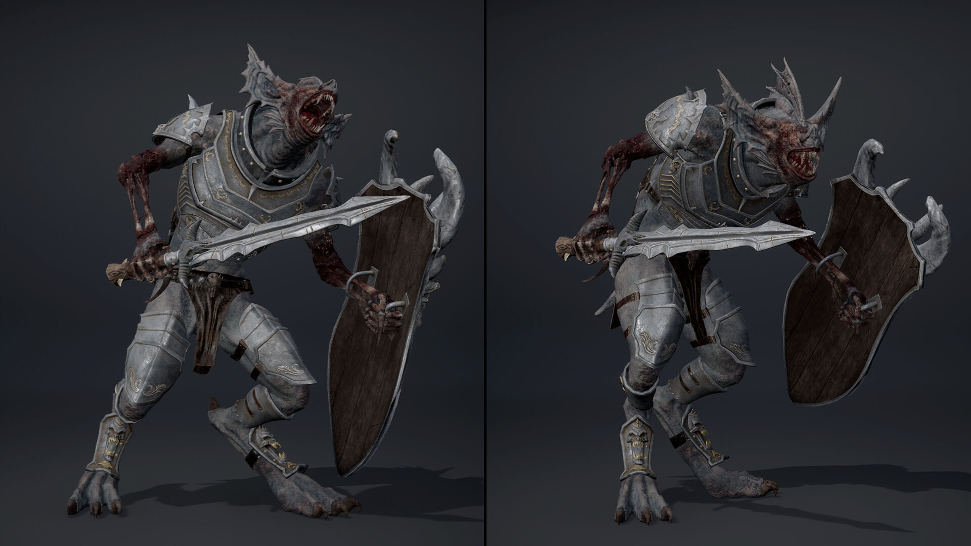 Ember Swordman Damaged Low-poly 3D model_9