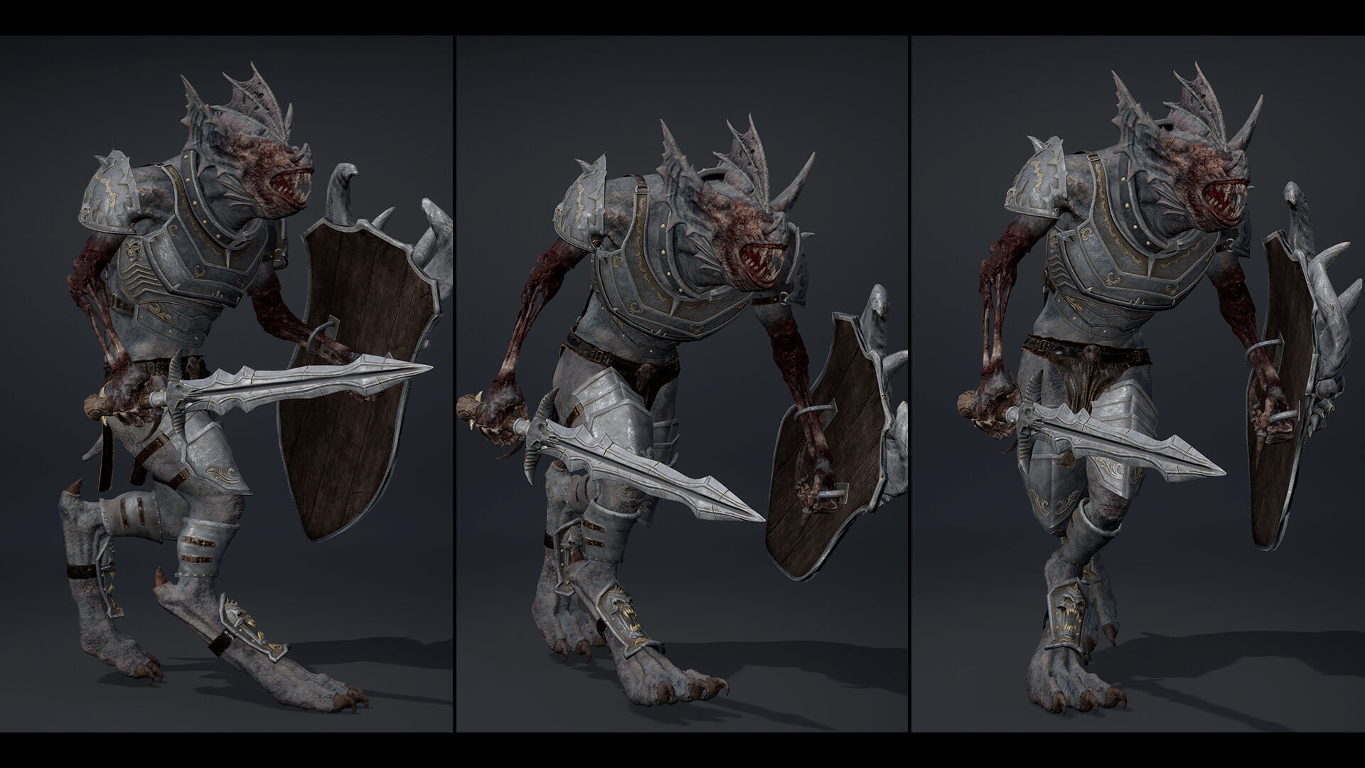 Ember Swordman Damaged Low-poly 3D model_11