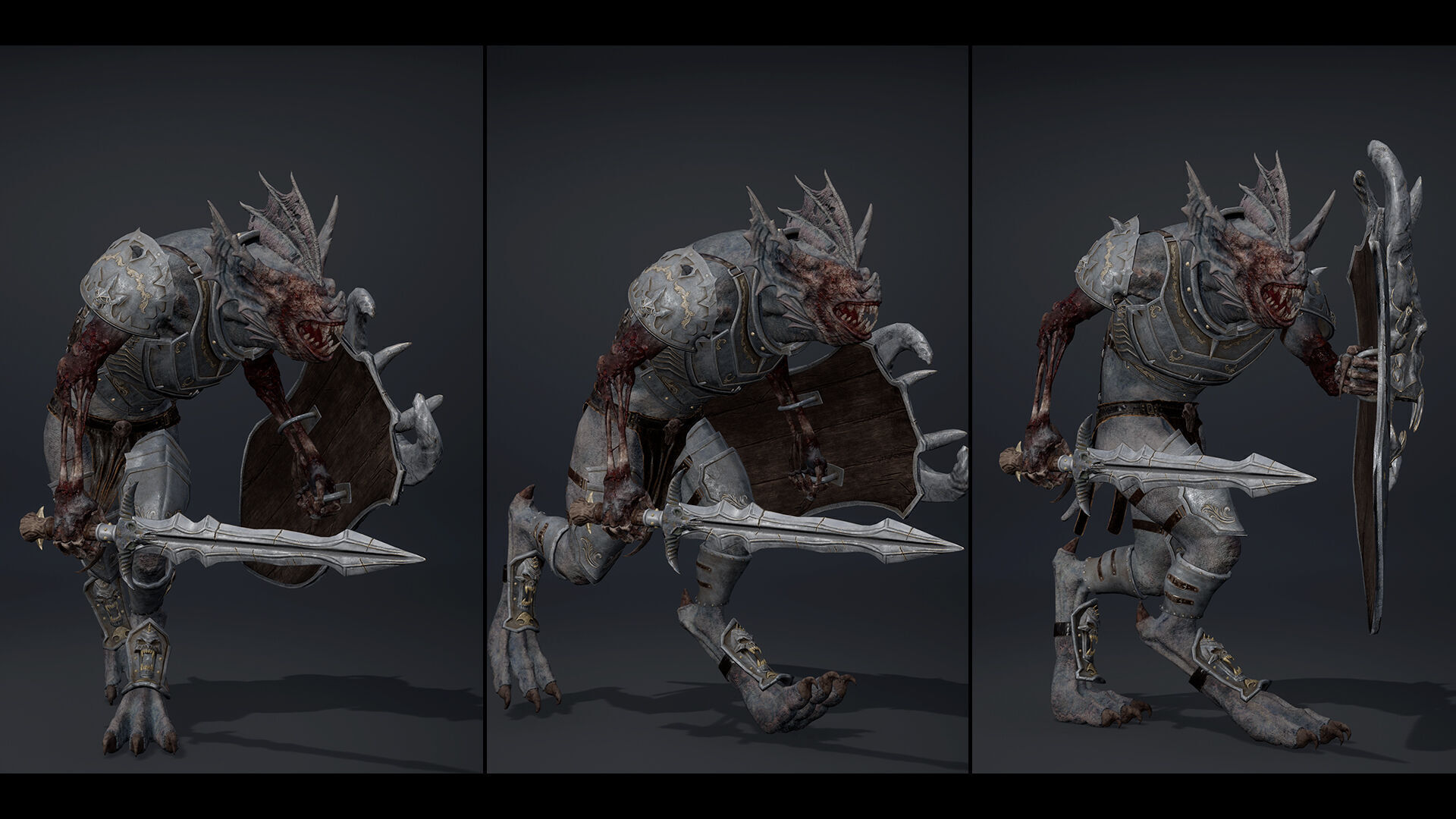 Ember Swordman Damaged Low-poly 3D model_10