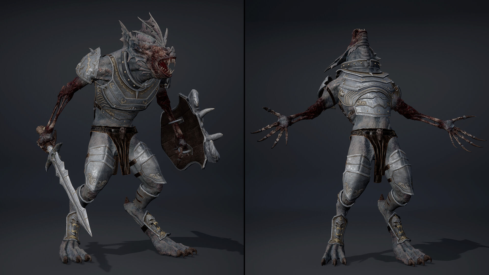 Ember Swordman Damaged Low-poly 3D model_13