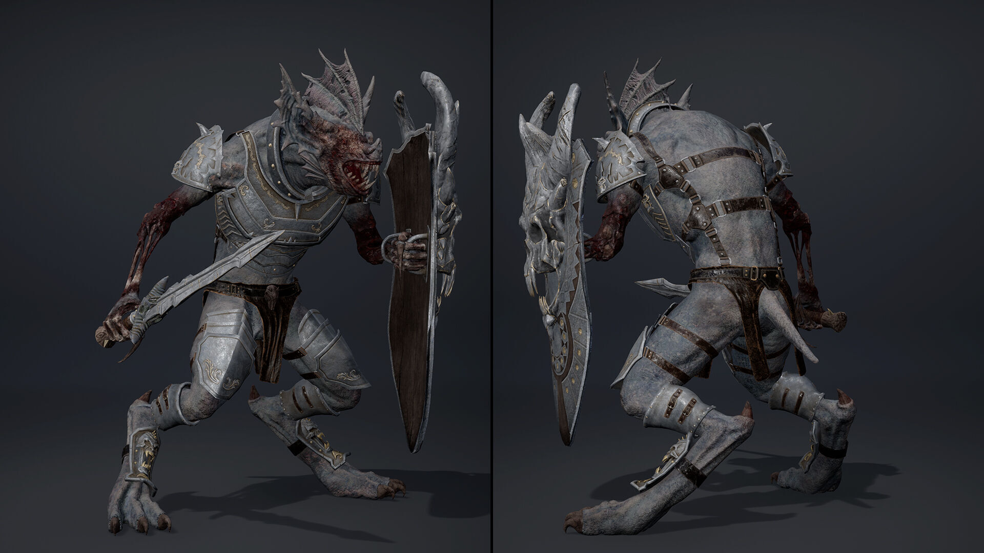 Ember Swordman Damaged Low-poly 3D model_6