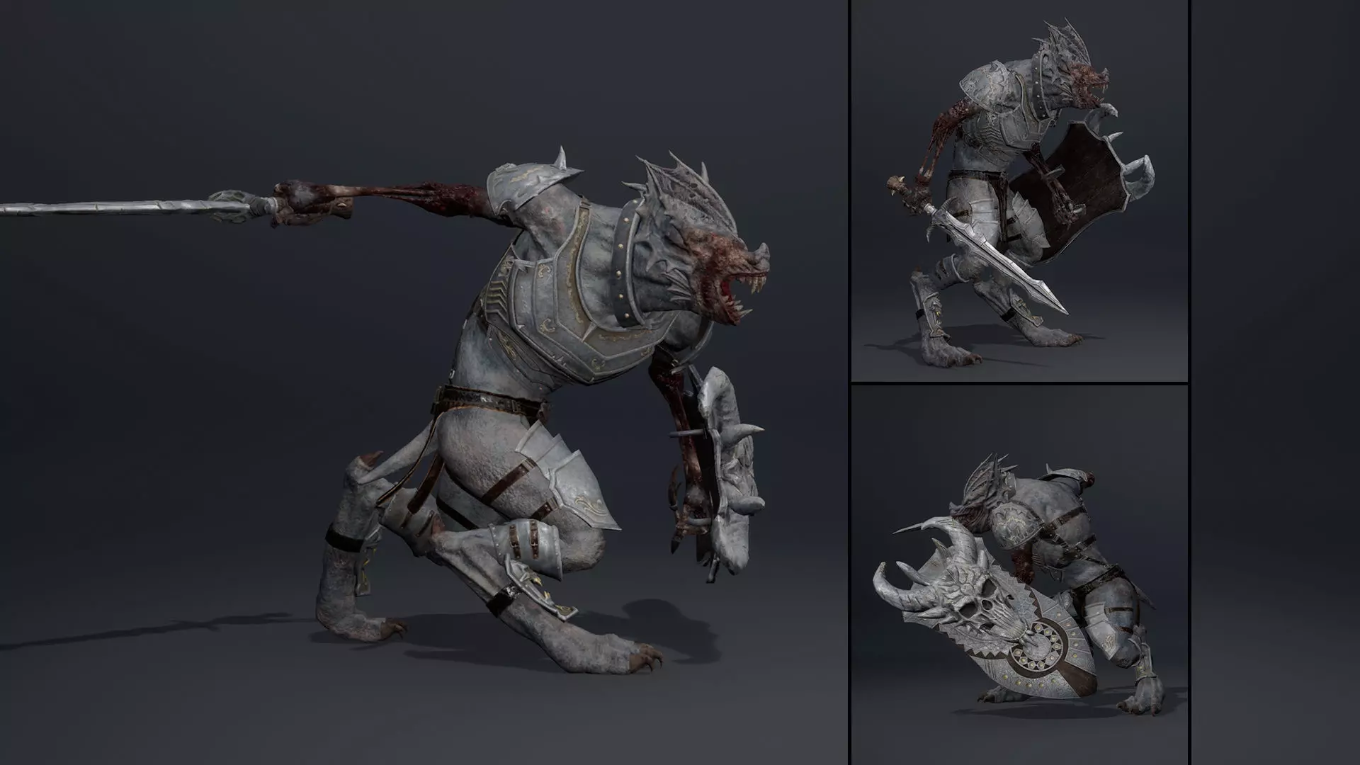 Ember Swordman Damaged Low-poly 3D model_0