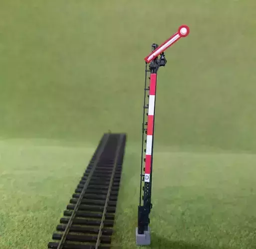 H0 Single-arm railway semaphore 8m clear way static - resin