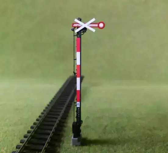 H0 Single-arm railway semaphore 8m invalidated static - resin