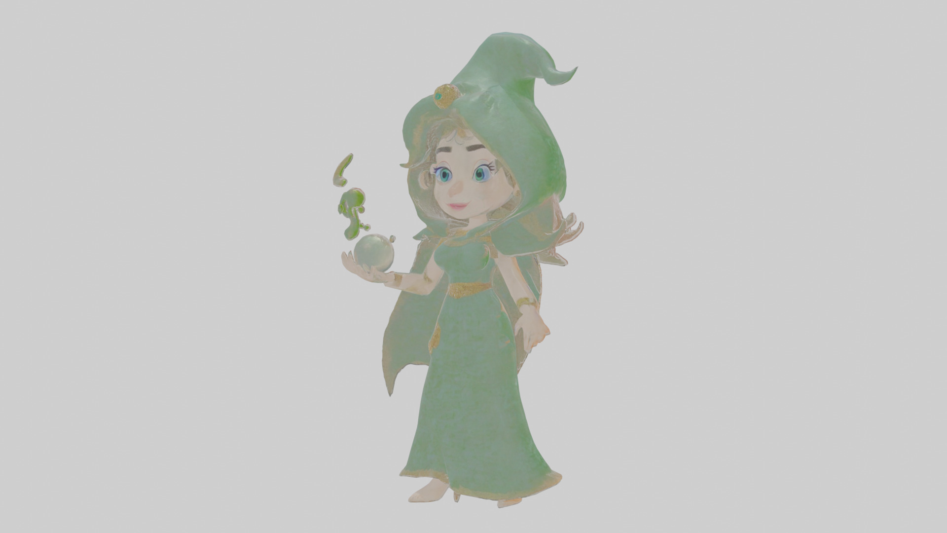 Cartoon Esmeralda the Examiner of Eerie Essences Model Low-poly 3D model_17