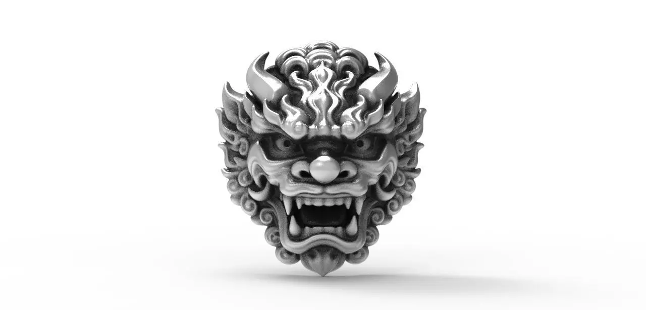 Chinese Lion Head 3D model