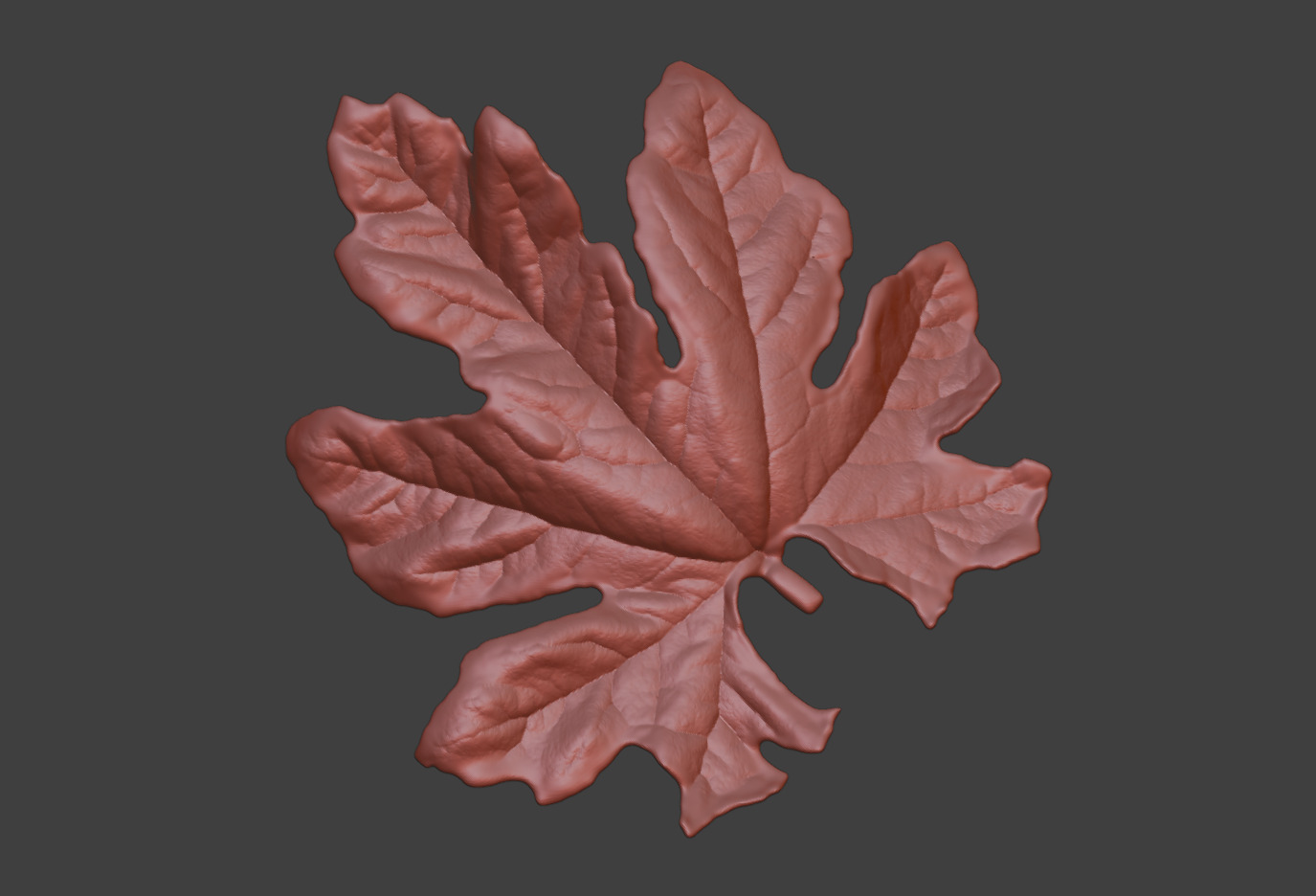 The leaves of bitter gourd vines leaf sculpture models 3D print model_6