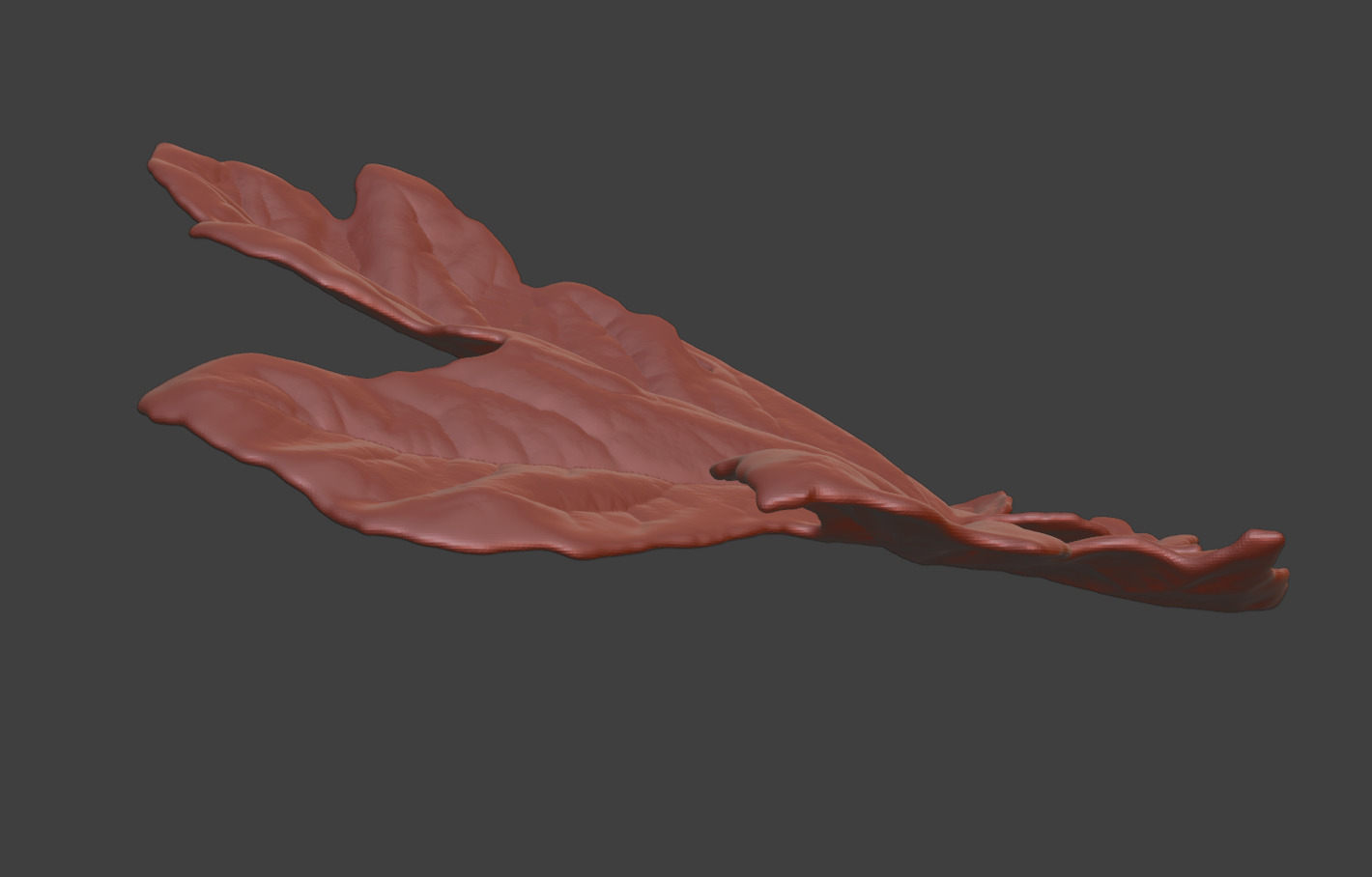 The leaves of bitter gourd vines leaf sculpture models 3D print model_4