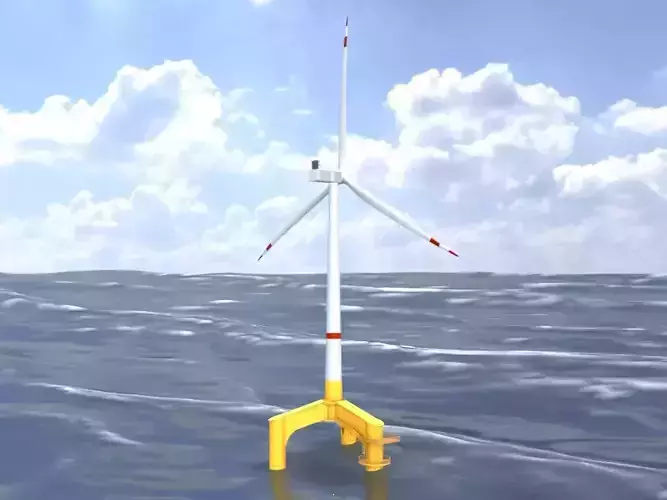Wind turbine with Tripile Offshore Foundation V1 H-120 RD160 m