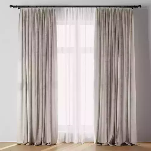 Rod Curtain - Brown Linen Curtain 30 HBH