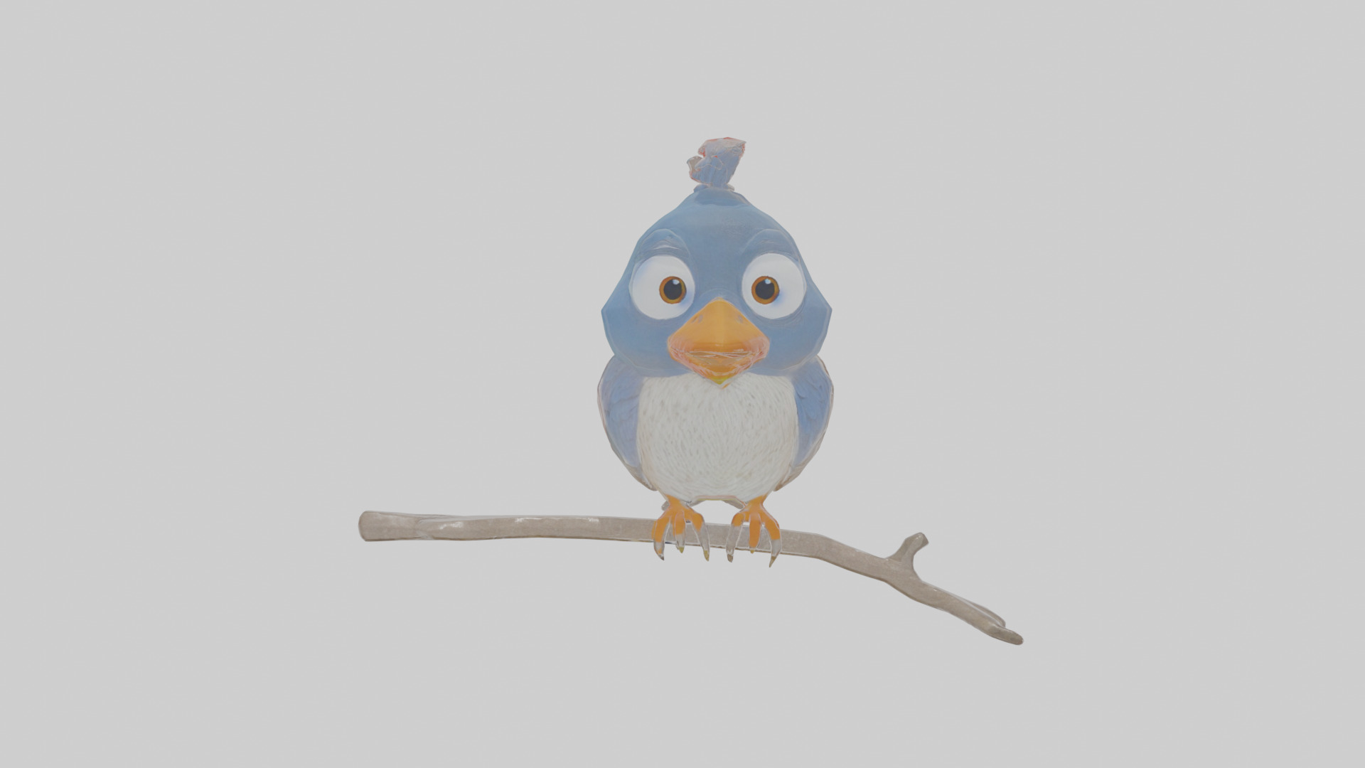 Cartoon Figbird Low-poly 3D model_17