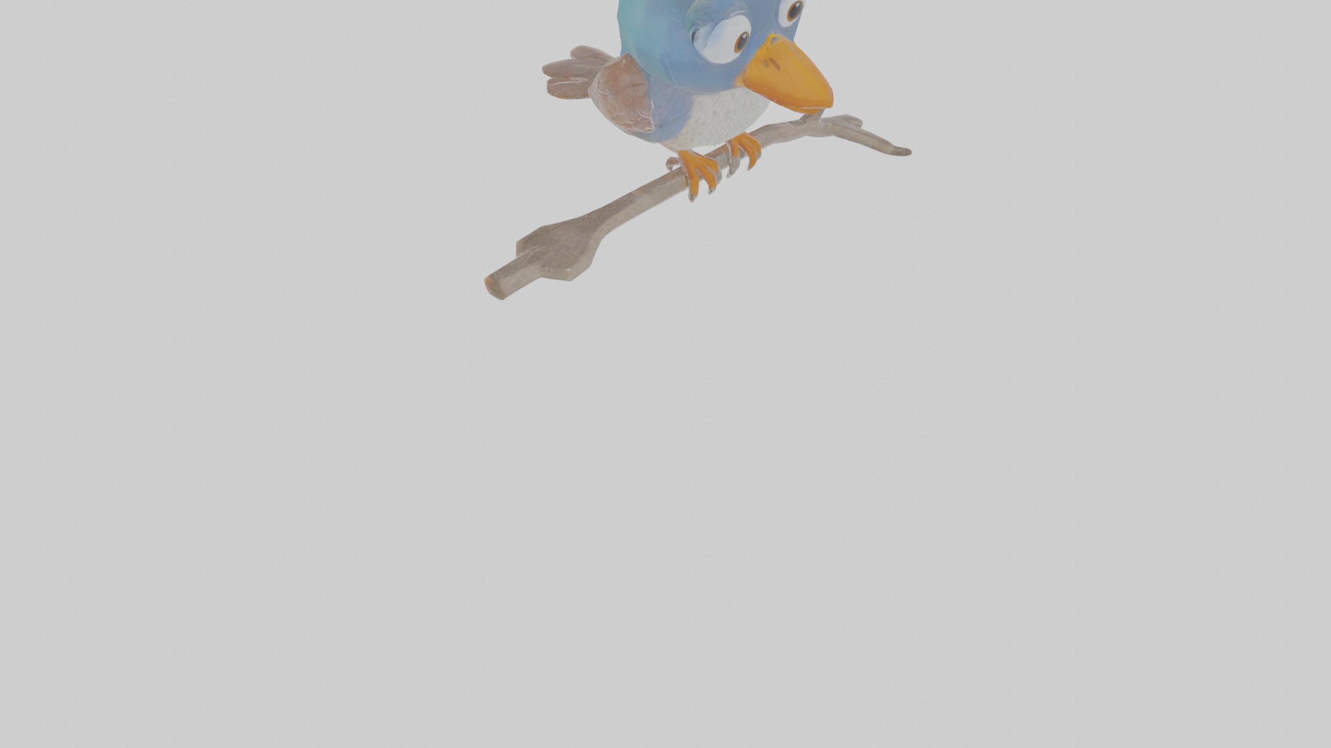 Cartoon Figbird Low-poly 3D model_11