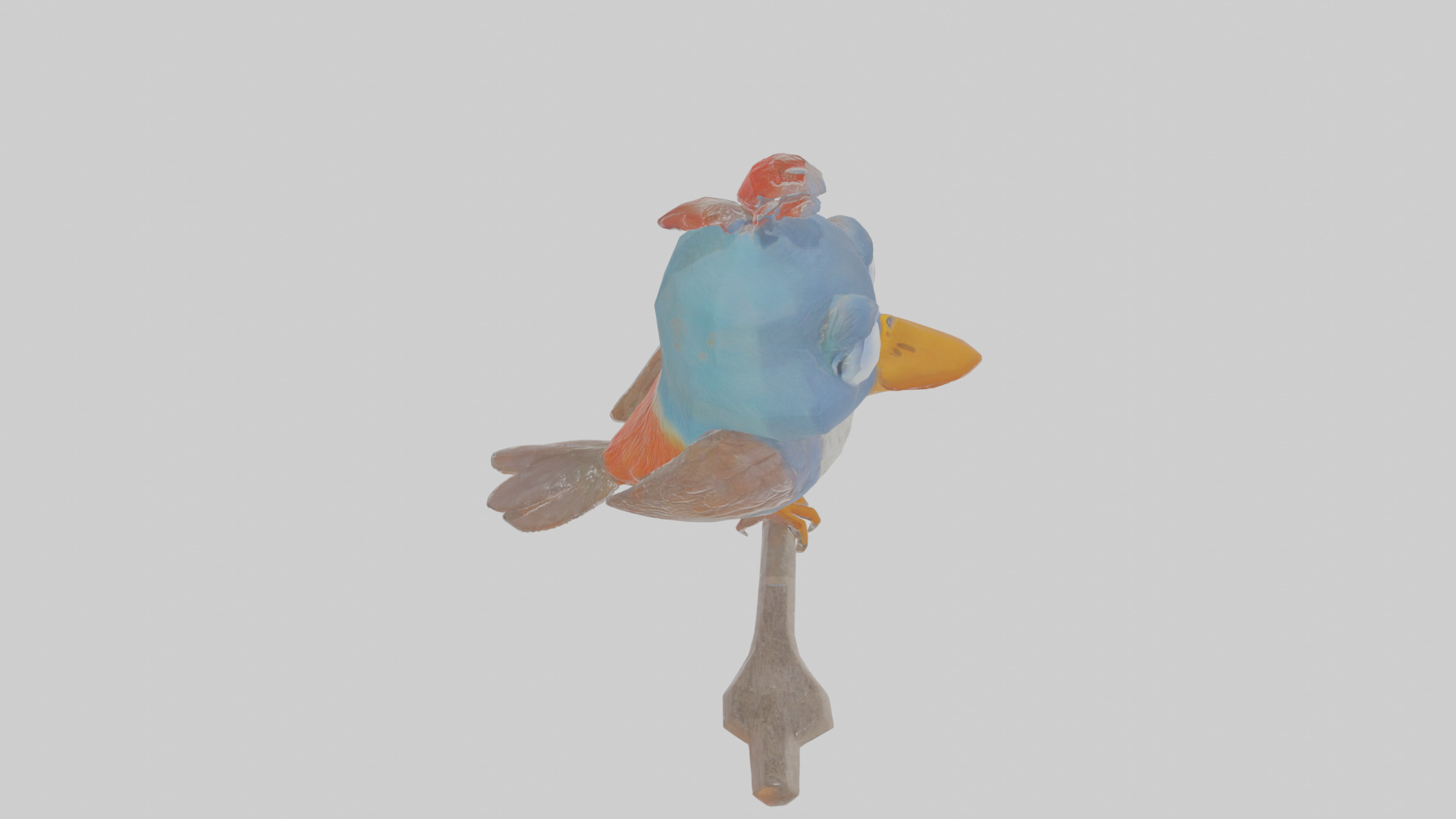 Cartoon Figbird Low-poly 3D model_28
