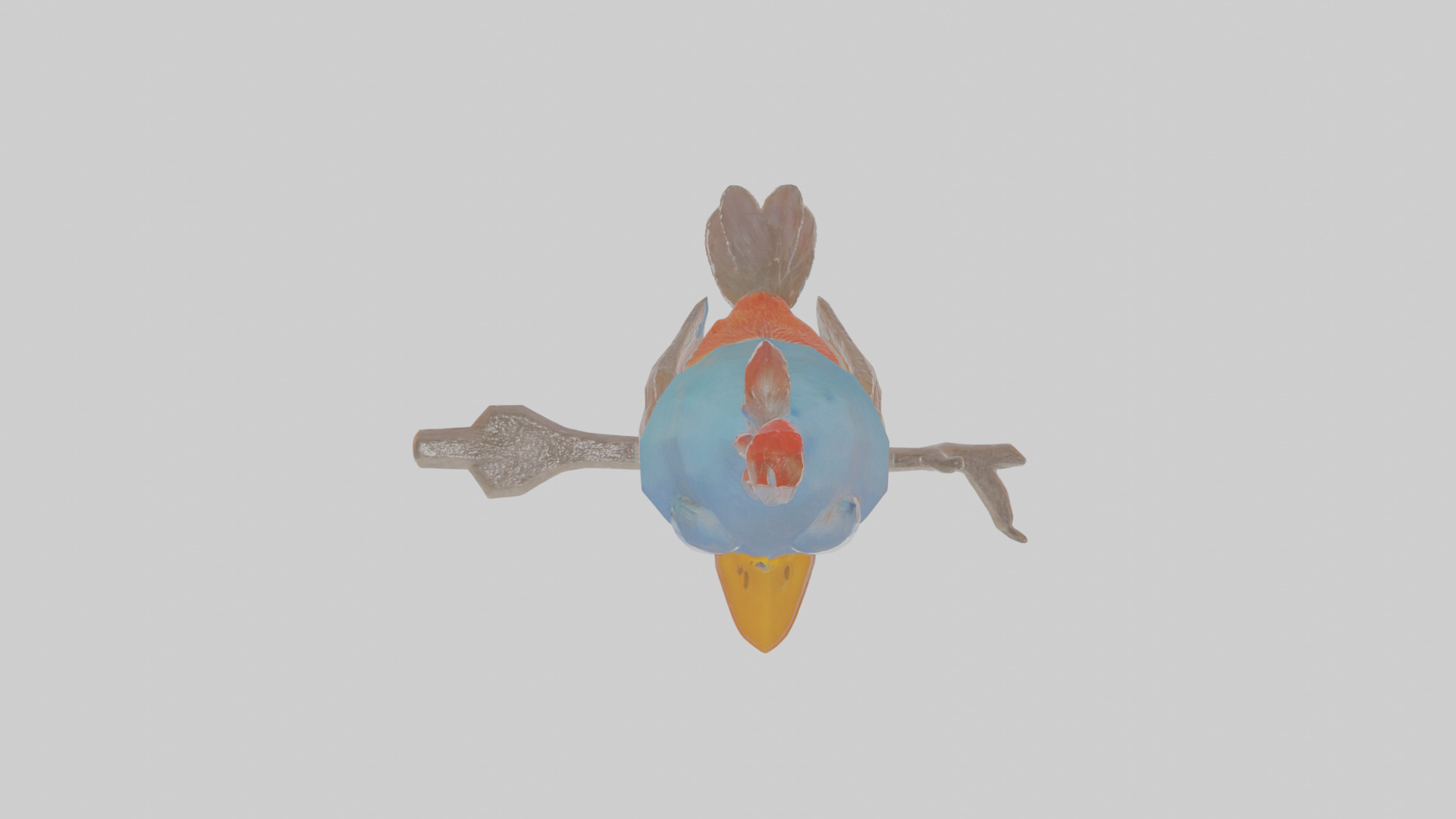 Cartoon Figbird Low-poly 3D model_23