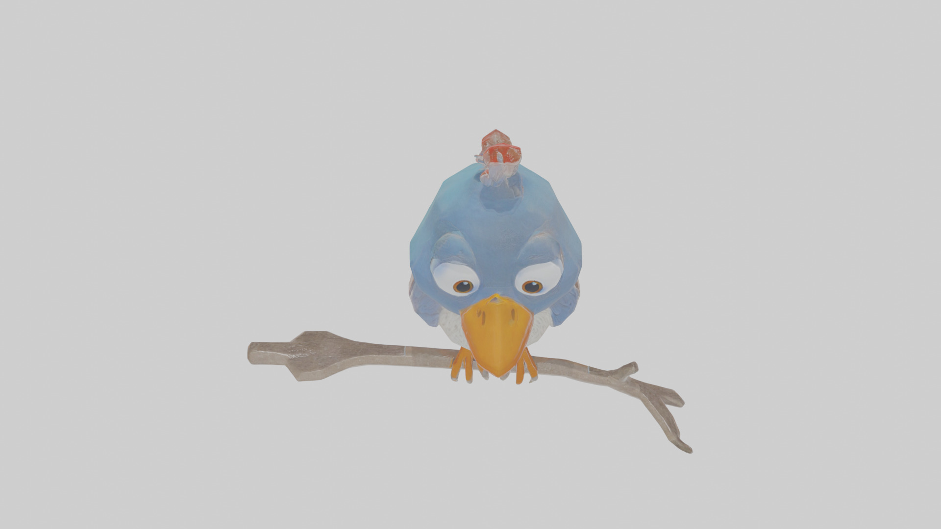 Cartoon Figbird Low-poly 3D model_25