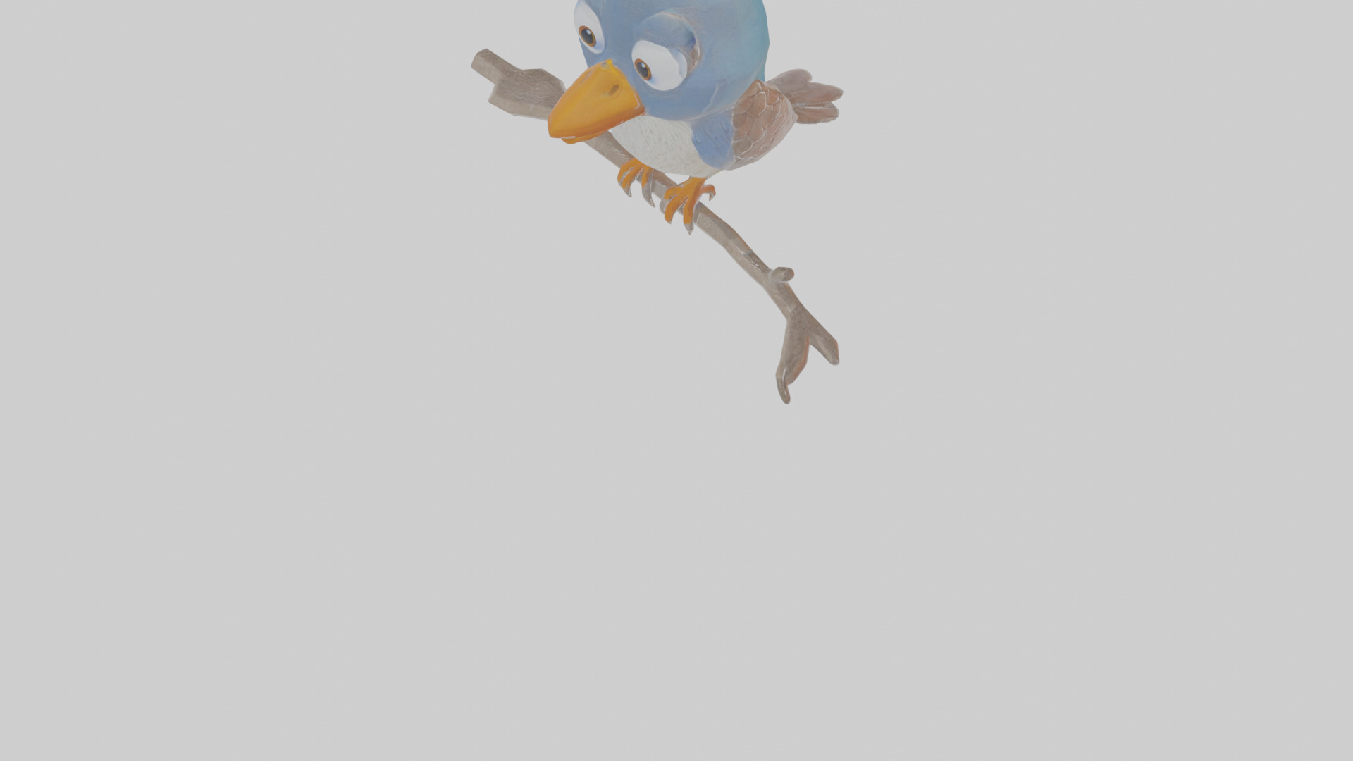 Cartoon Figbird Low-poly 3D model_10