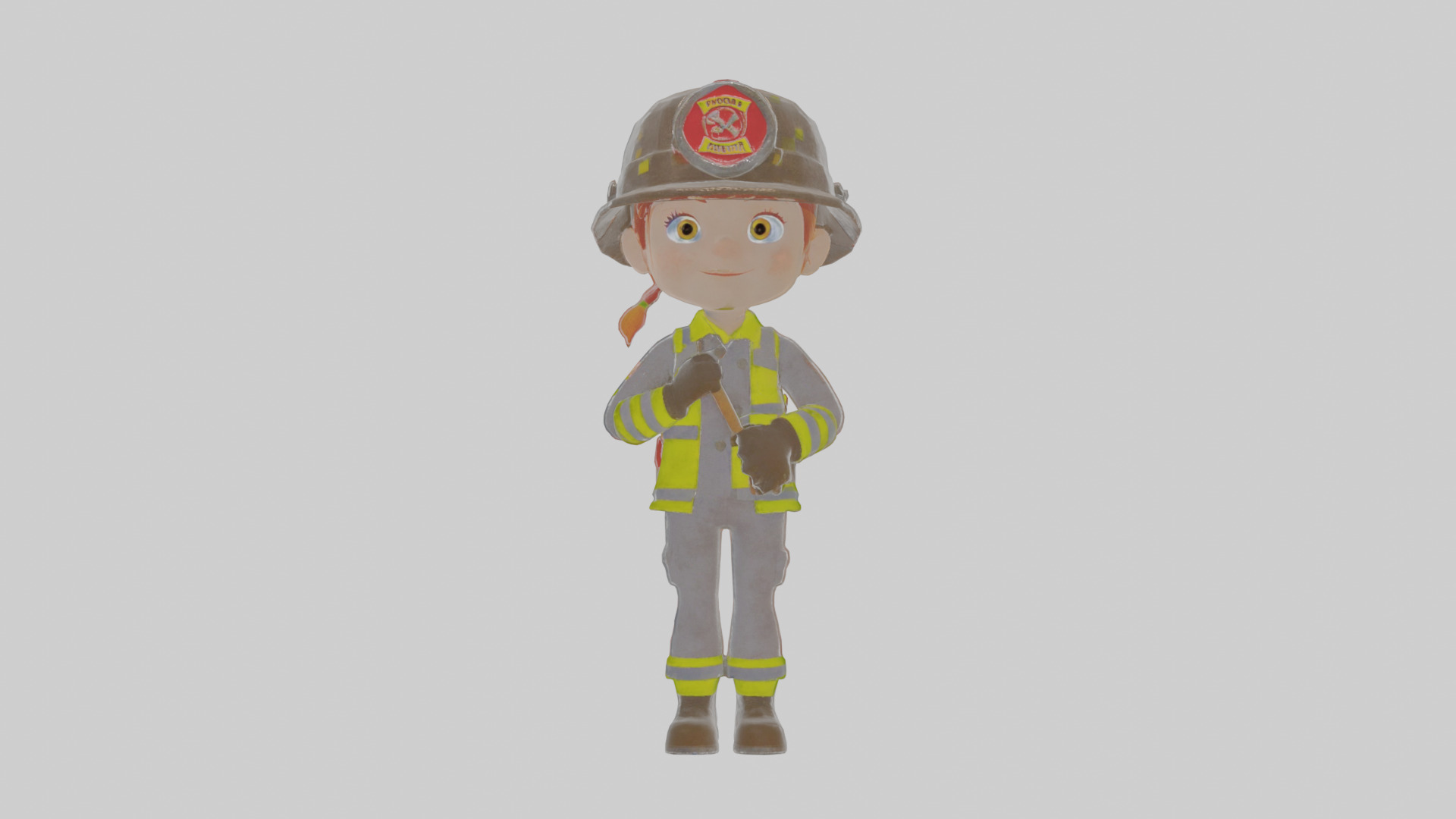 Cartoon Fiona the Firefighter Model Low-poly 3D model_15