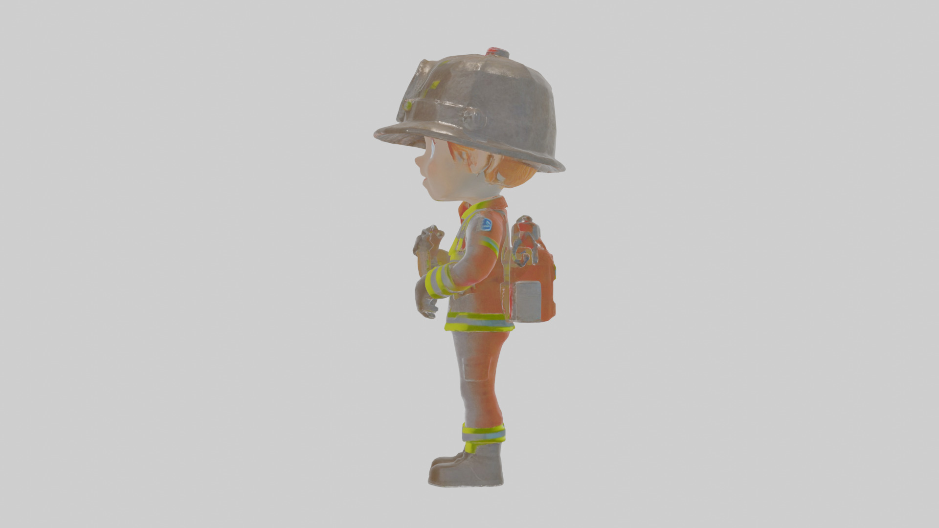 Cartoon Fiona the Firefighter Model Low-poly 3D model_19