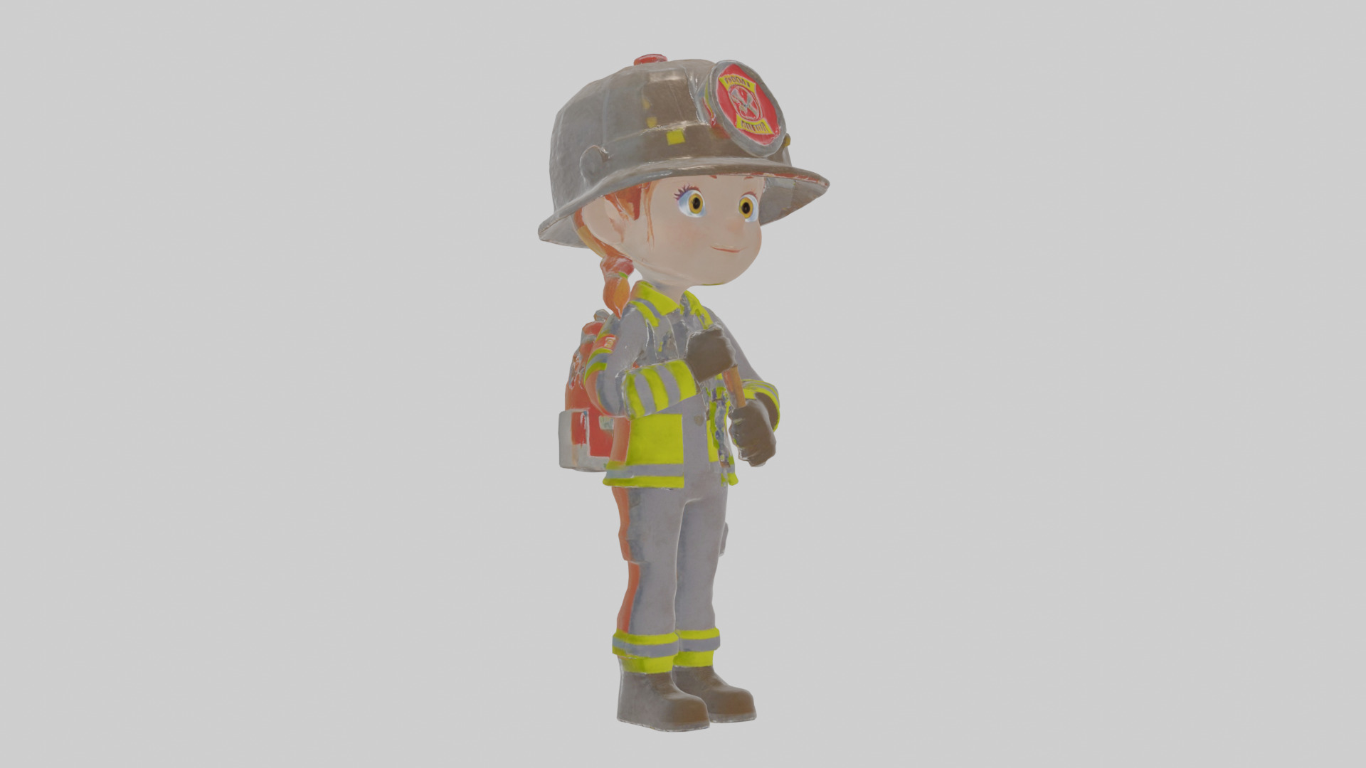 Cartoon Fiona the Firefighter Model Low-poly 3D model_18