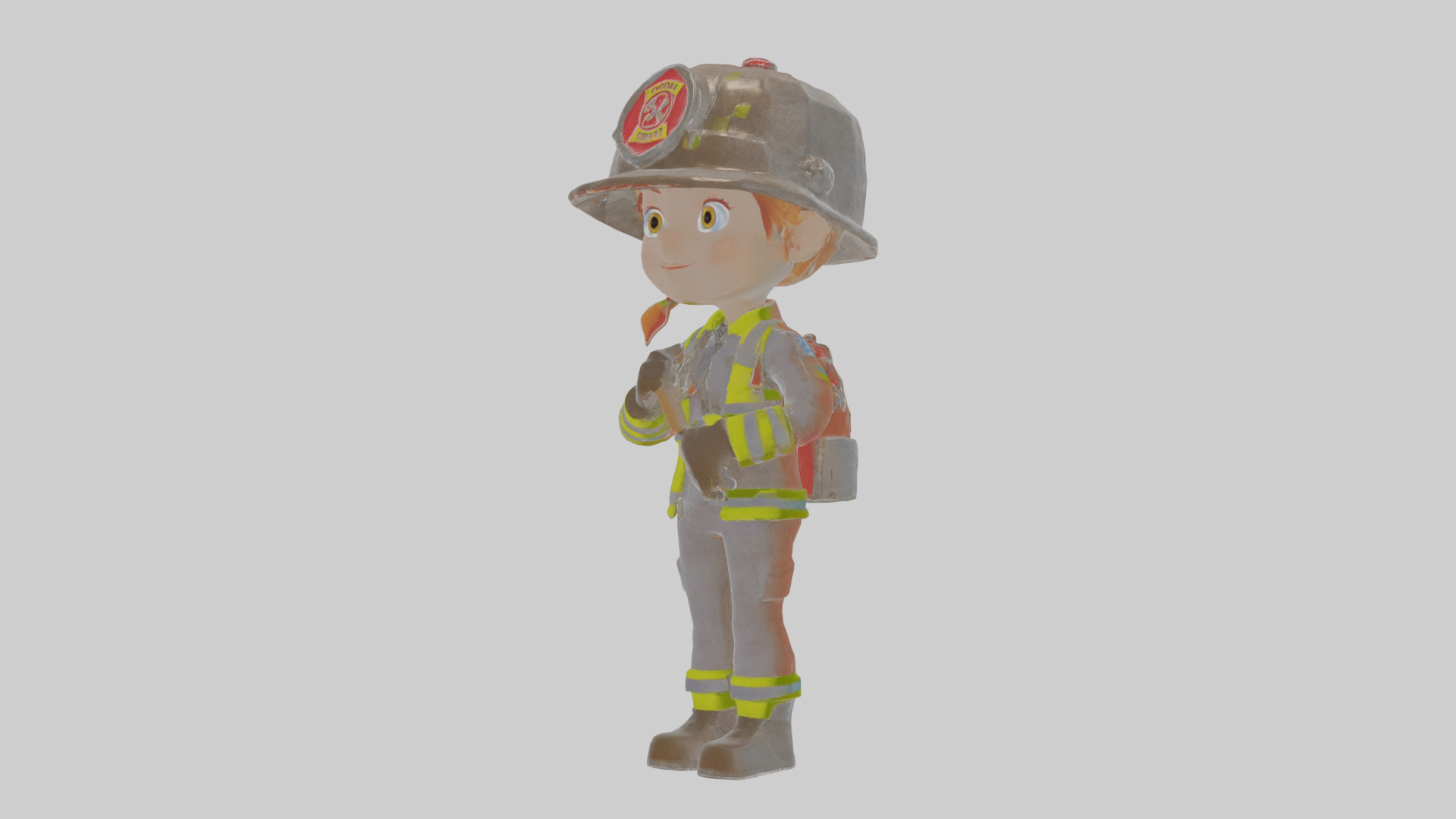 Cartoon Fiona the Firefighter Model Low-poly 3D model_16
