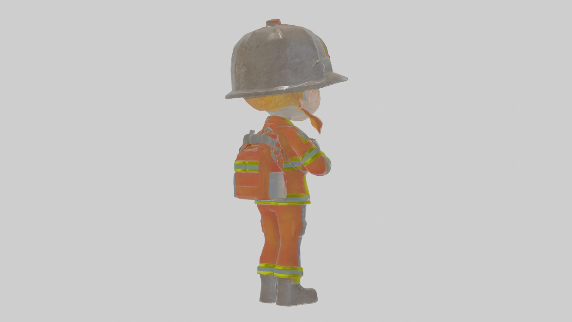 Cartoon Fiona the Firefighter Model Low-poly 3D model_4