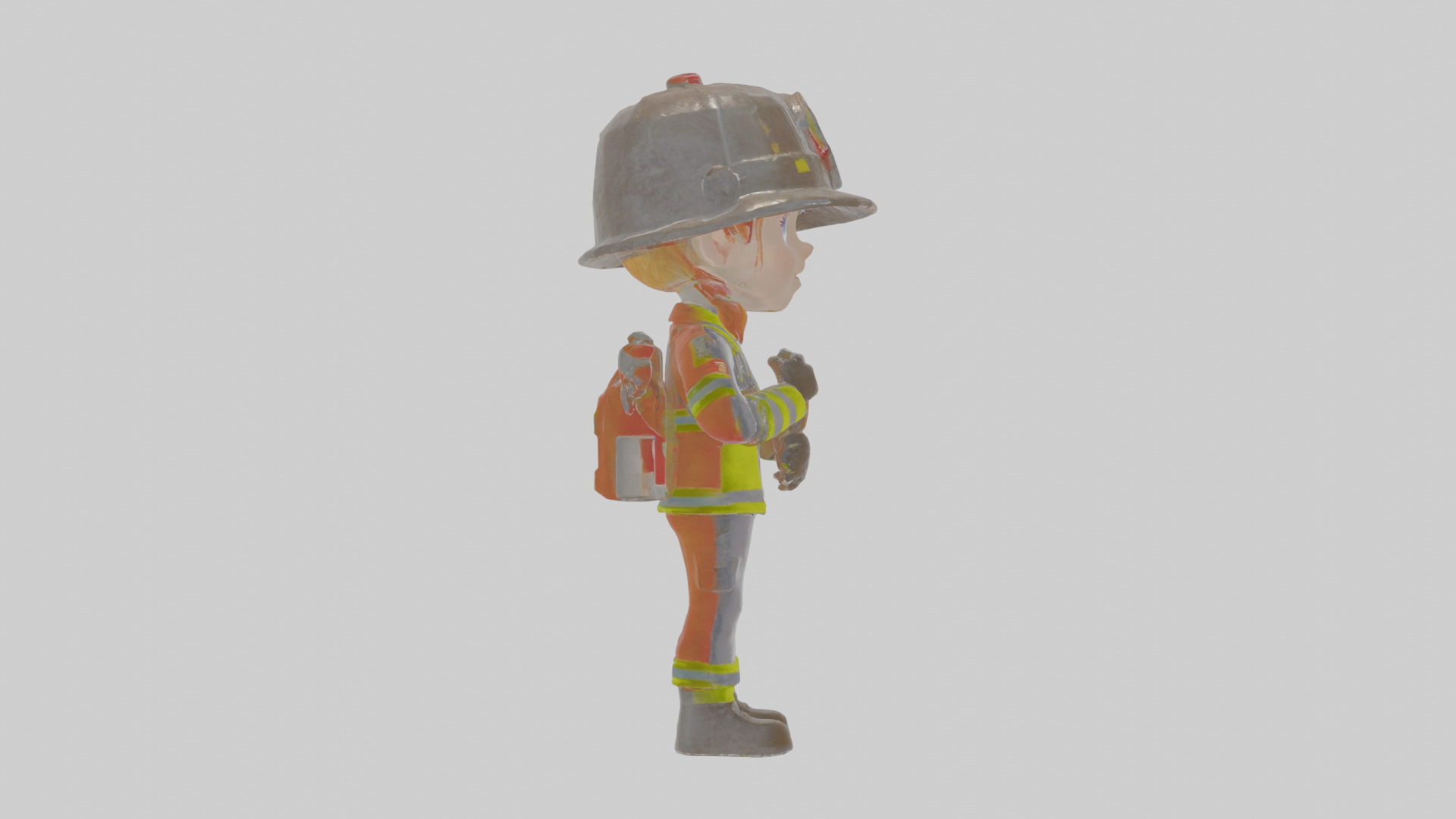 Cartoon Fiona the Firefighter Model Low-poly 3D model_21