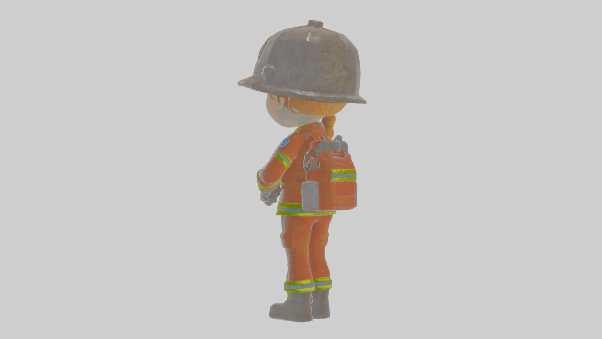 Cartoon Fiona the Firefighter Model Low-poly 3D model_2