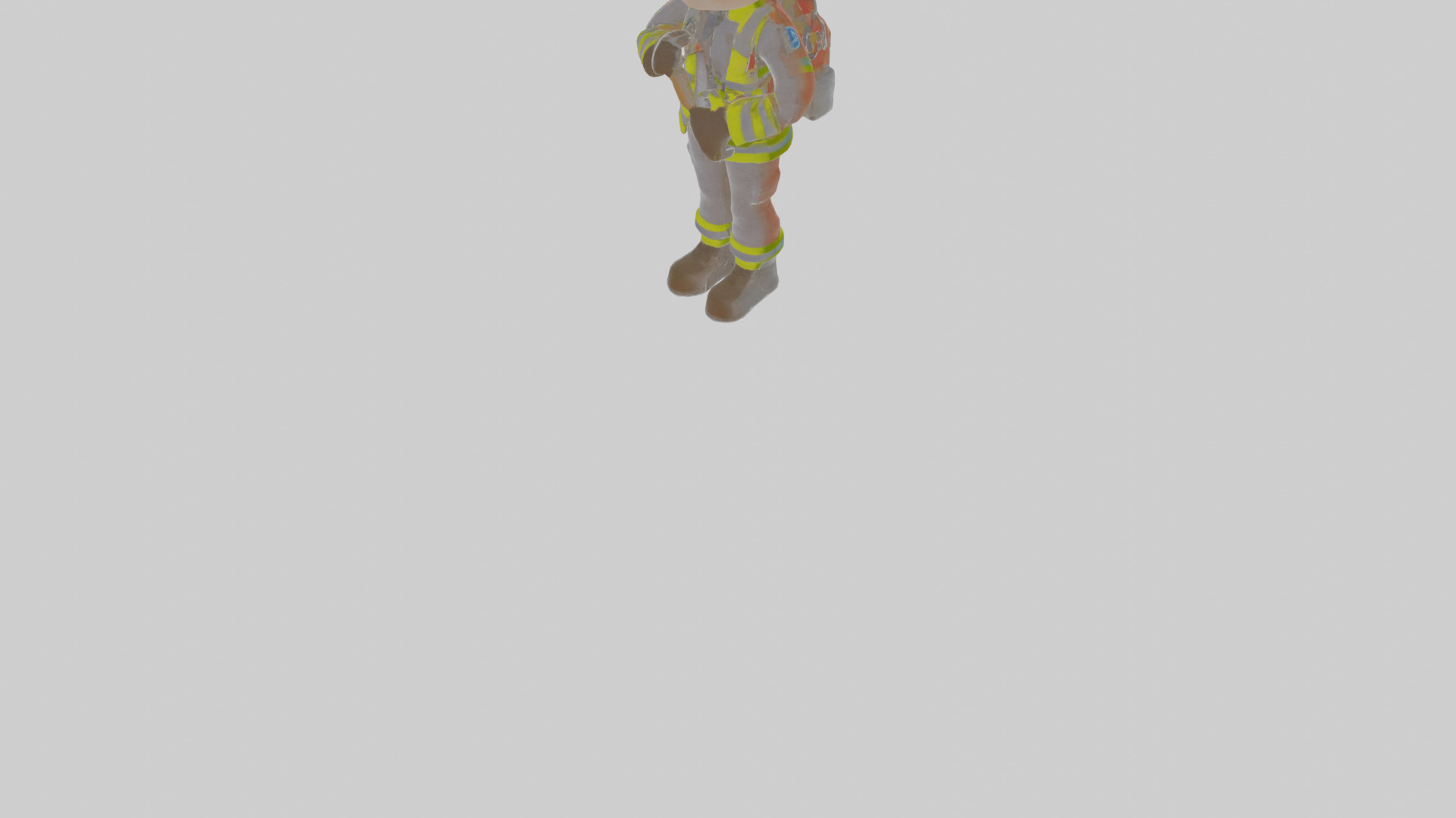 Cartoon Fiona the Firefighter Model Low-poly 3D model_9