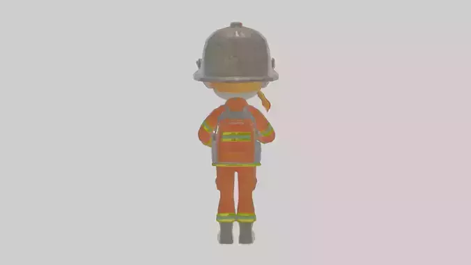 Cartoon Fiona the Firefighter Model
