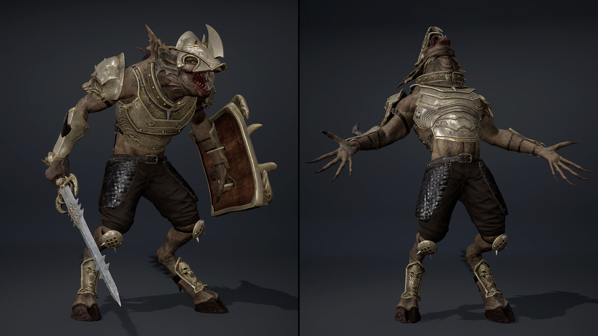 Ember Swordman Arm2 Brutal Low-poly 3D model_9