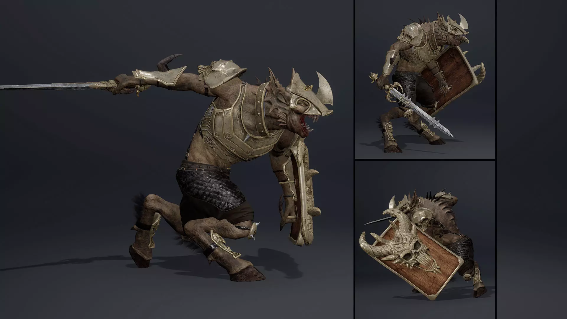 Ember Swordman Arm2 Brutal Low-poly 3D model_0