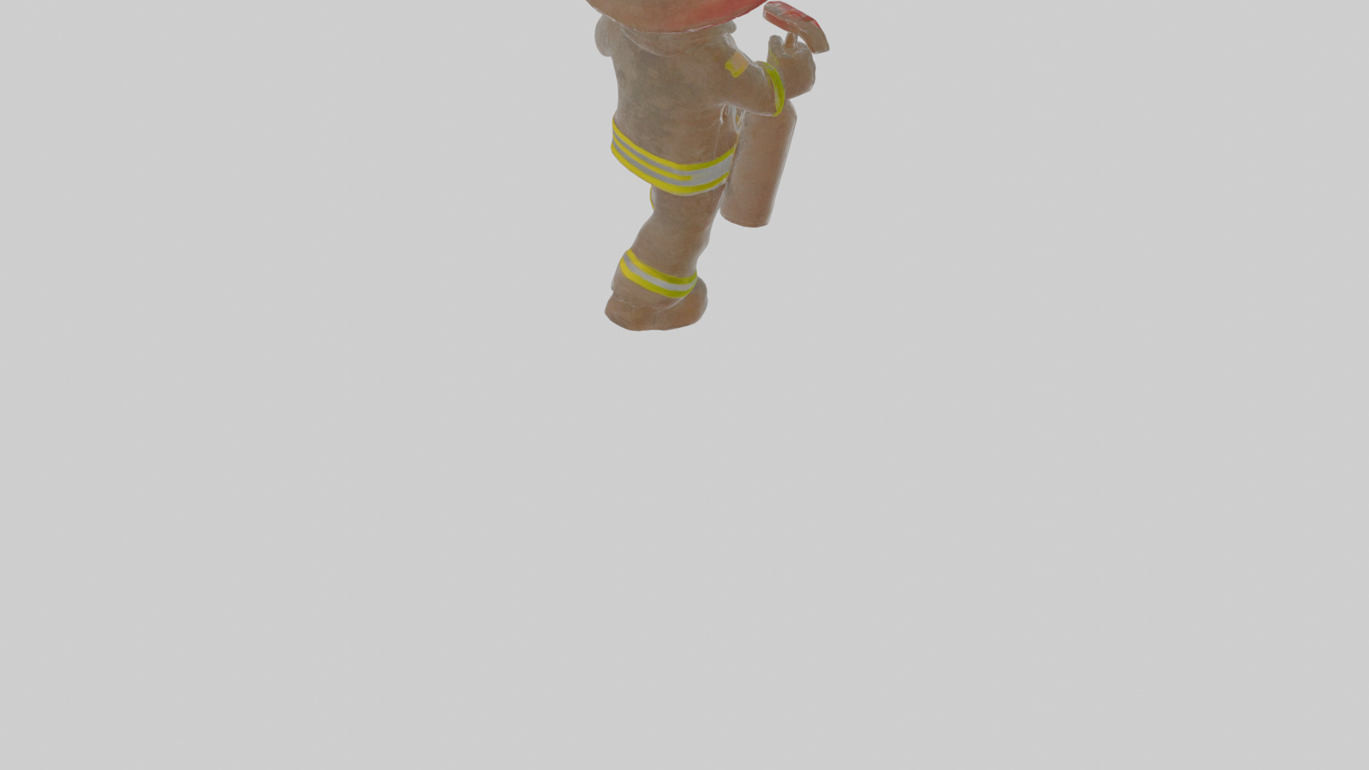 Cartoon Firefighter Low-poly 3D model_7