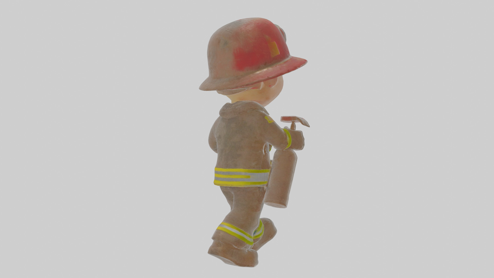 Cartoon Firefighter Low-poly 3D model_5