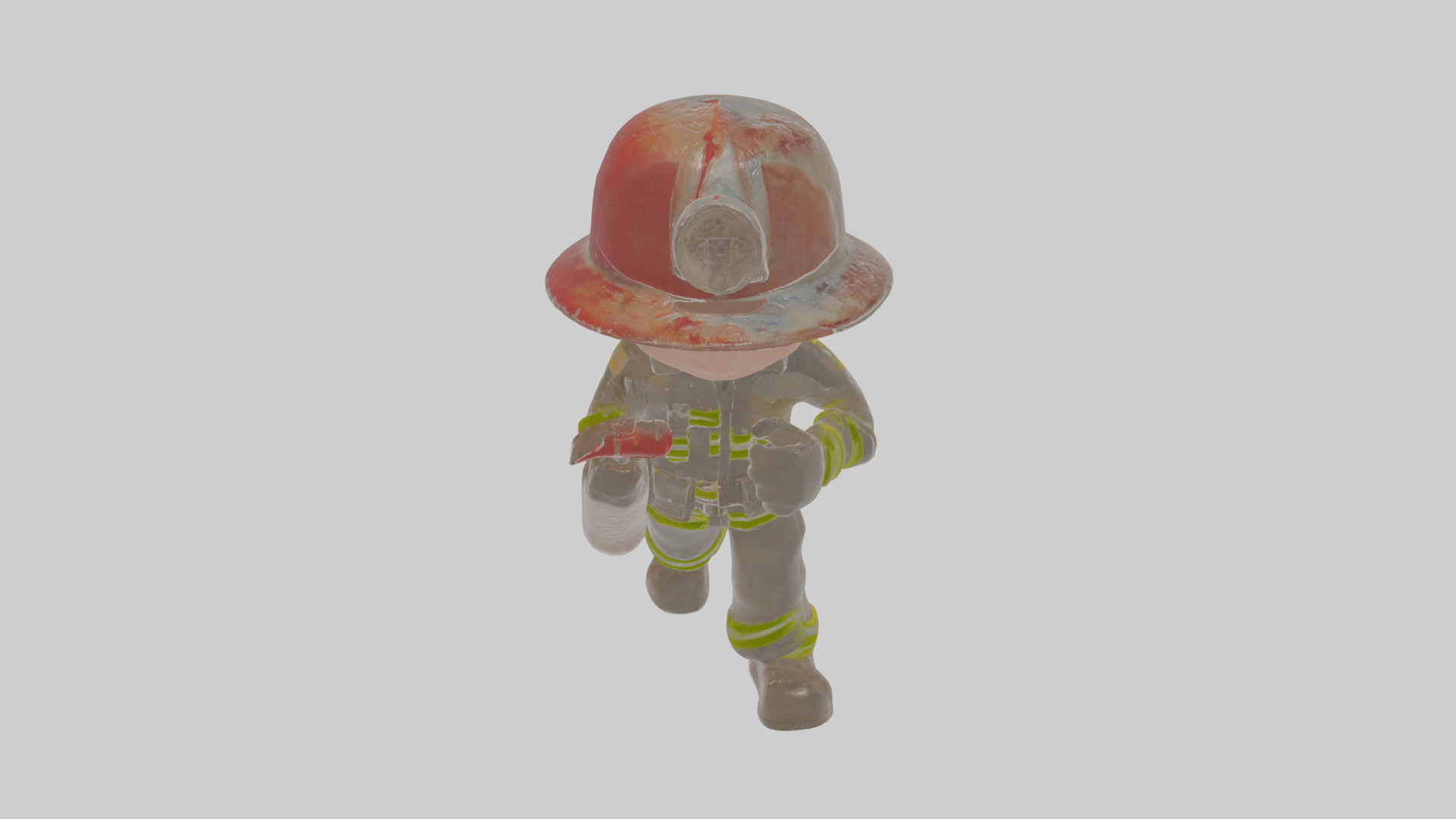 Cartoon Firefighter Low-poly 3D model_25