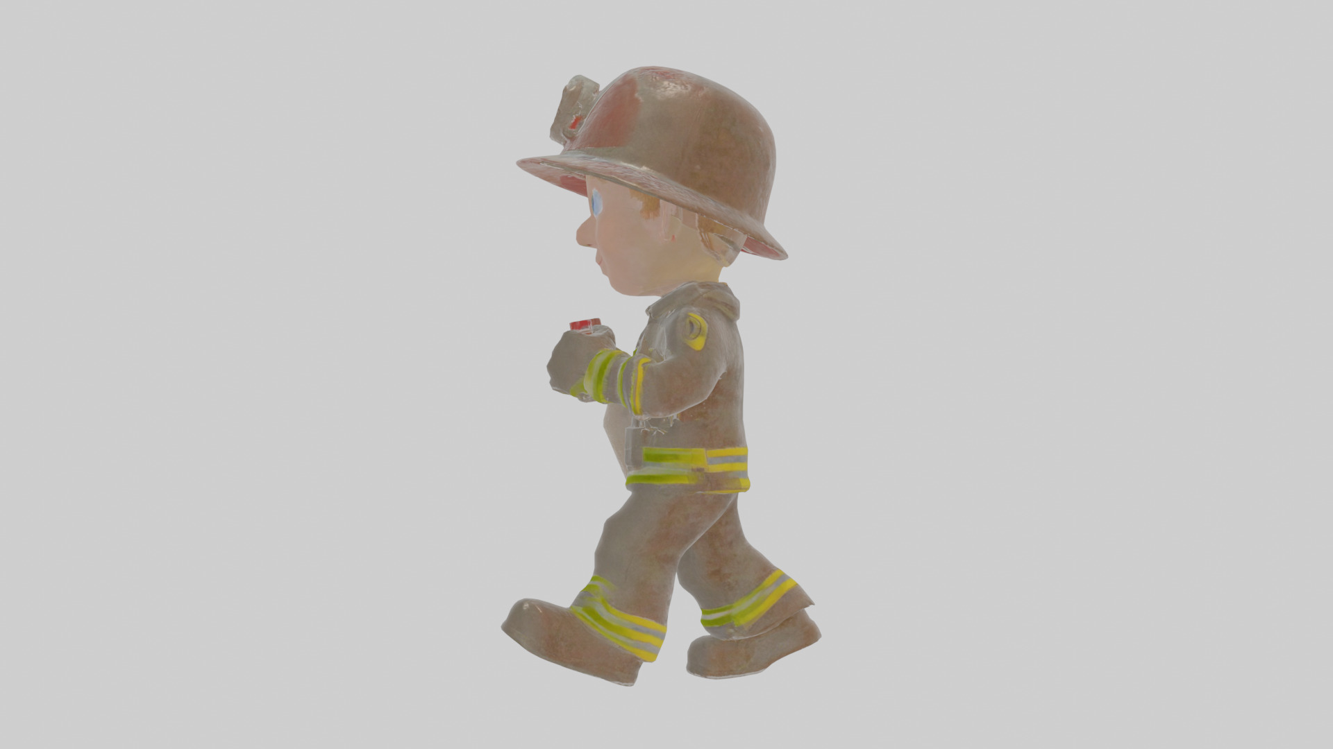 Cartoon Firefighter Low-poly 3D model_20