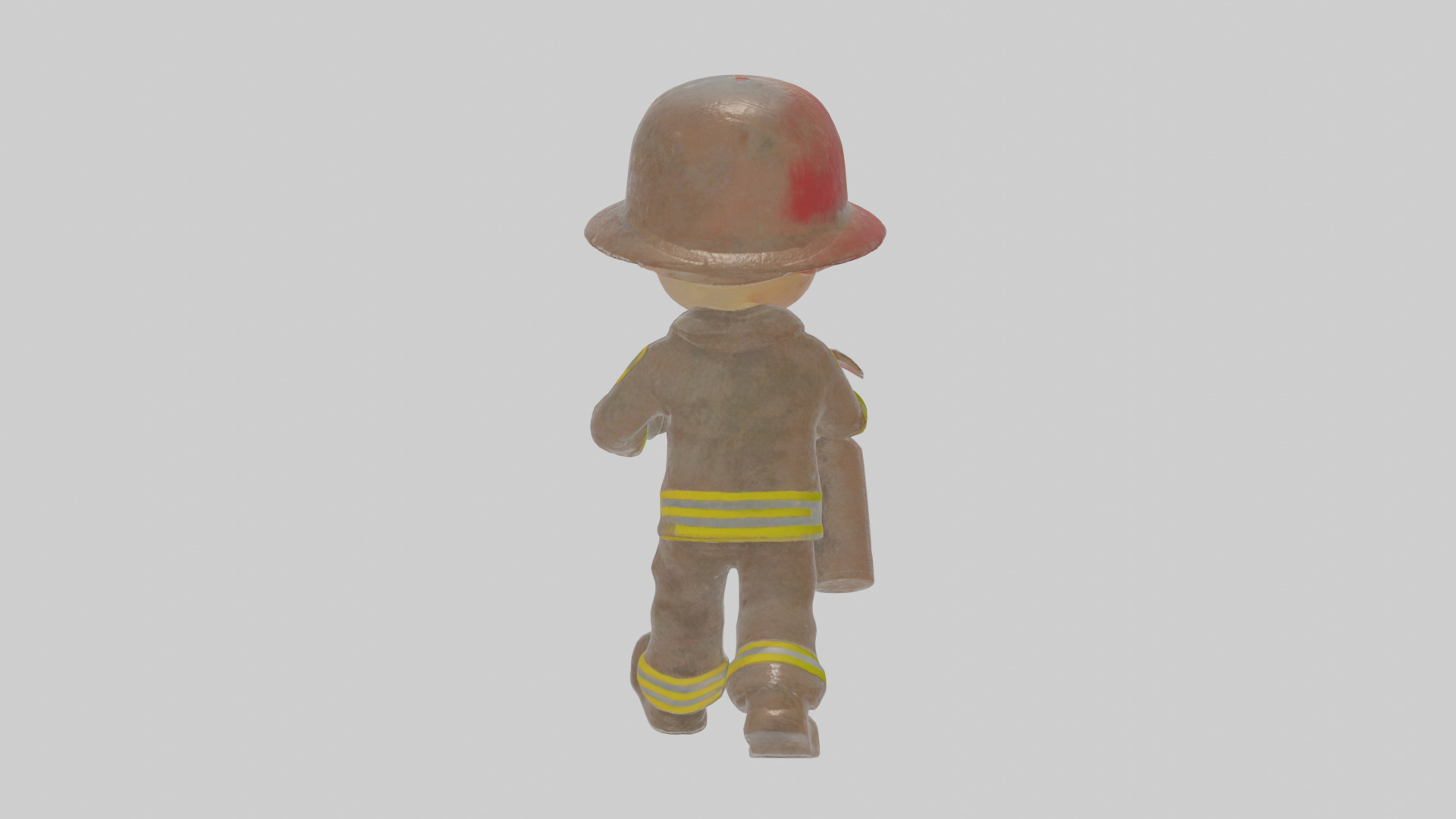 Cartoon Firefighter Low-poly 3D model_1