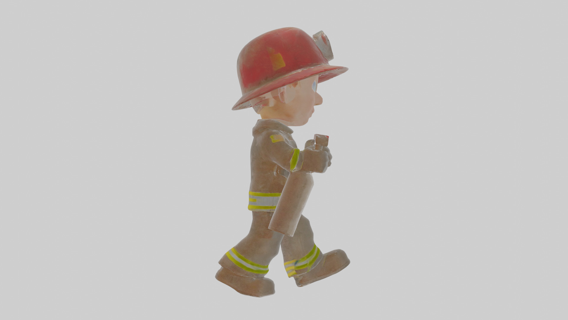 Cartoon Firefighter Low-poly 3D model_21