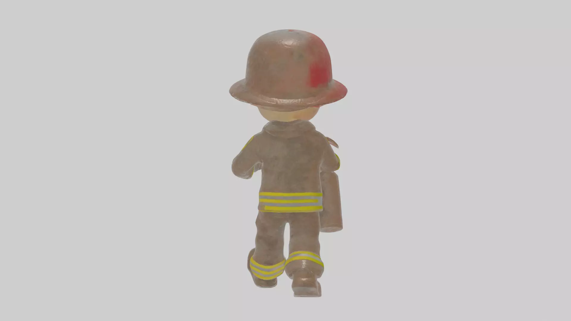 Cartoon Firefighter Low-poly 3D model_0