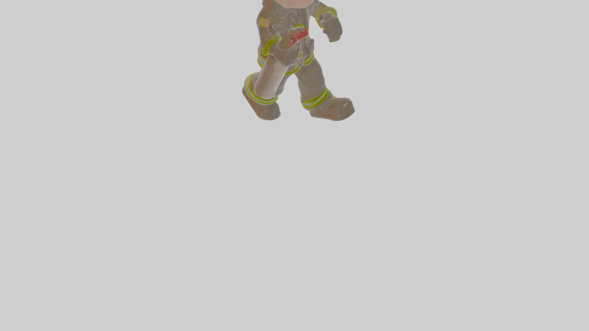 Cartoon Firefighter Low-poly 3D model_10