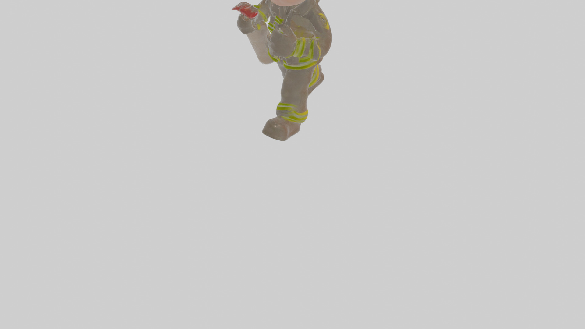 Cartoon Firefighter Low-poly 3D model_8