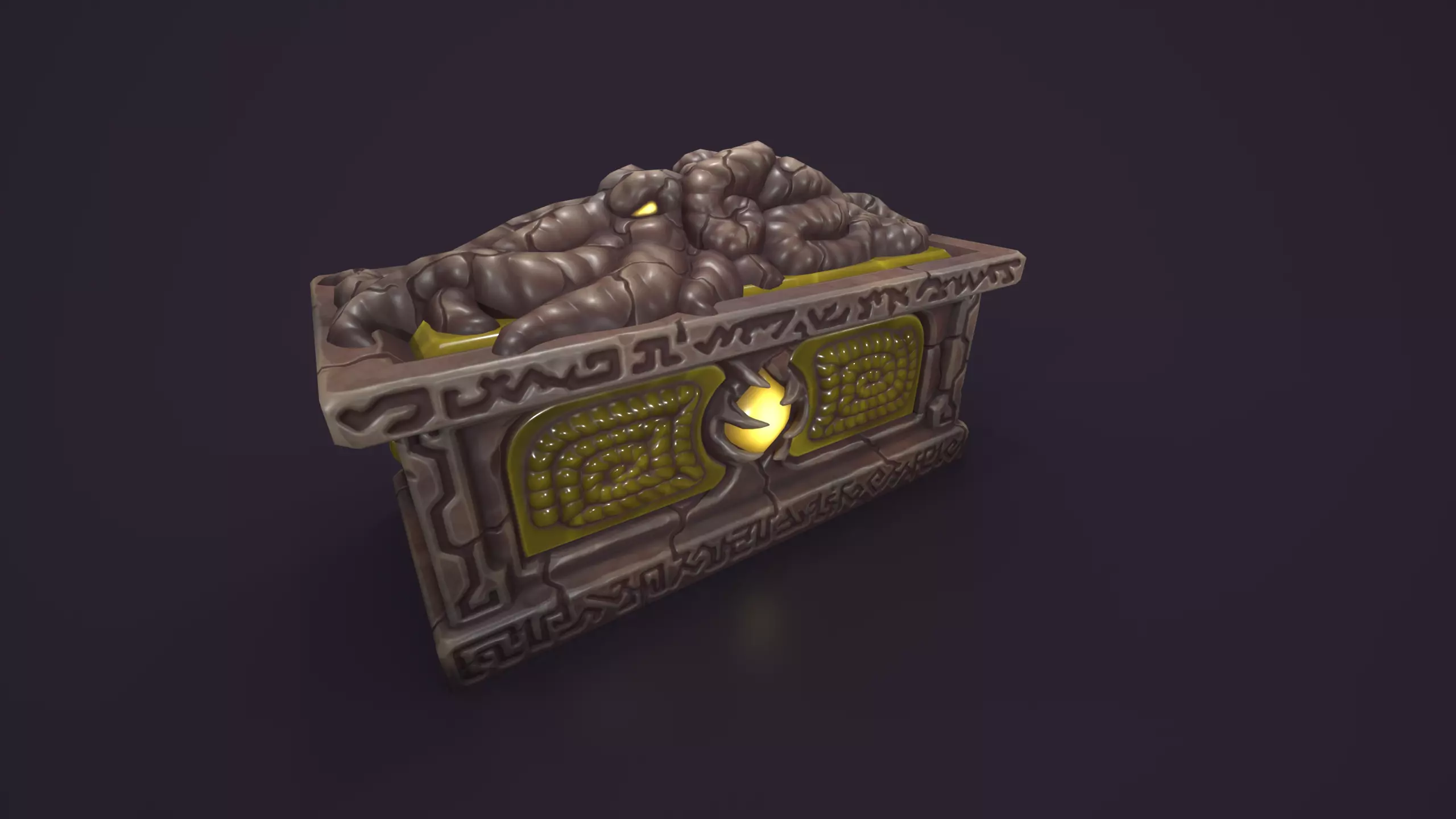 Ancient sarcophagus stone Low-poly 3D model_4
