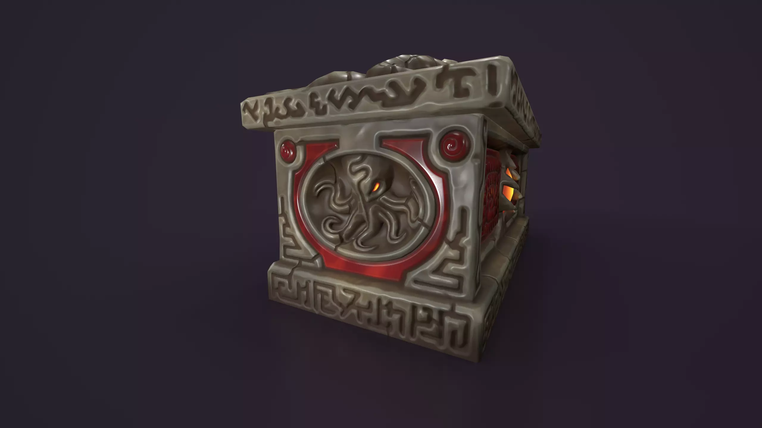 Ancient sarcophagus stone Low-poly 3D model_10