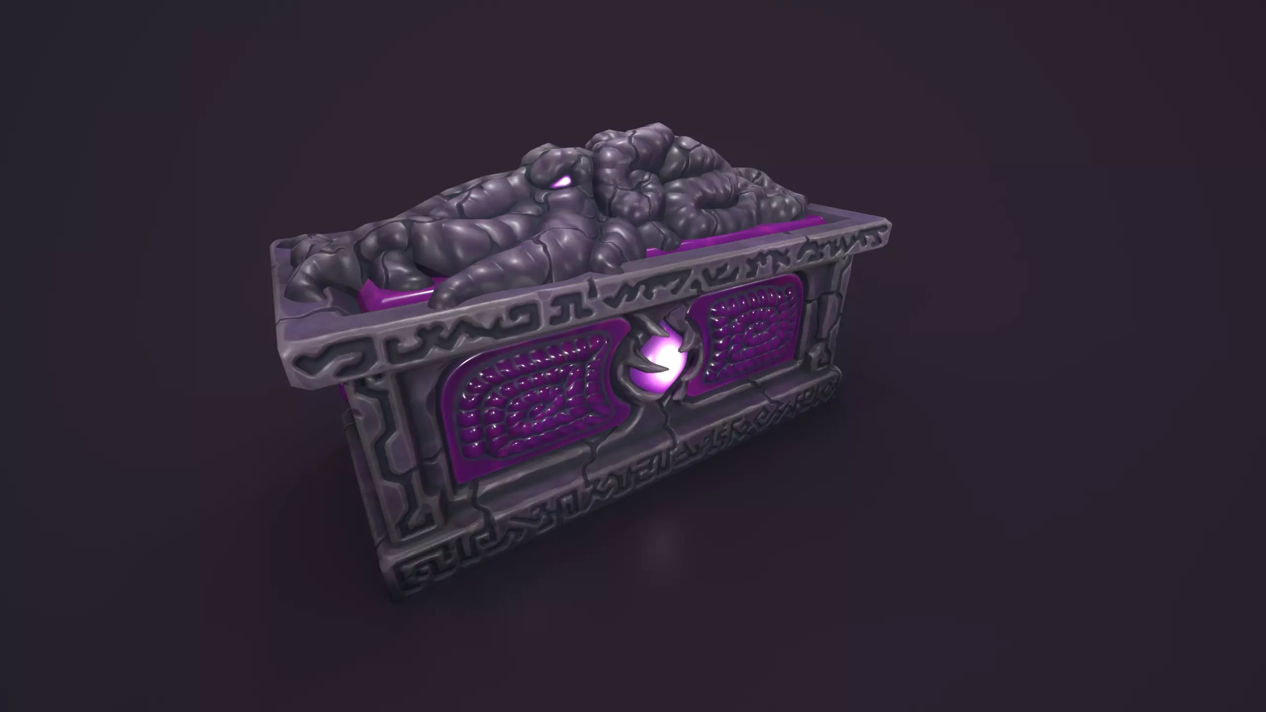 Ancient sarcophagus stone Low-poly 3D model_8