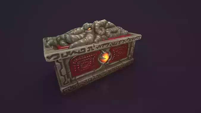 Ancient sarcophagus stone Low-poly 3D model