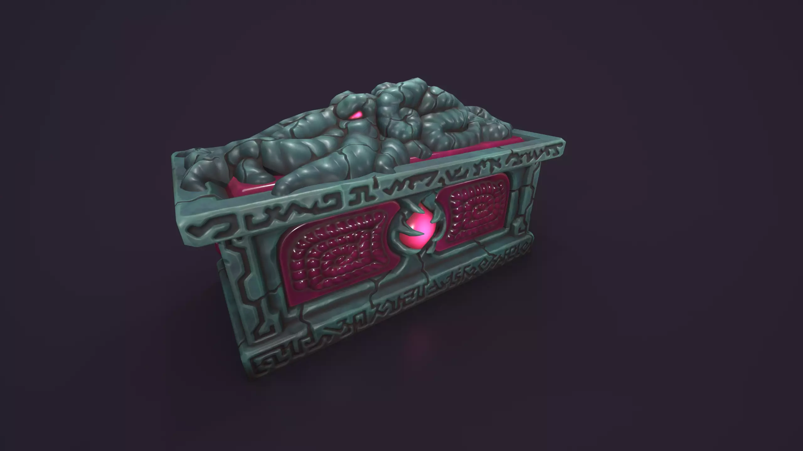 Ancient sarcophagus stone Low-poly 3D model_6
