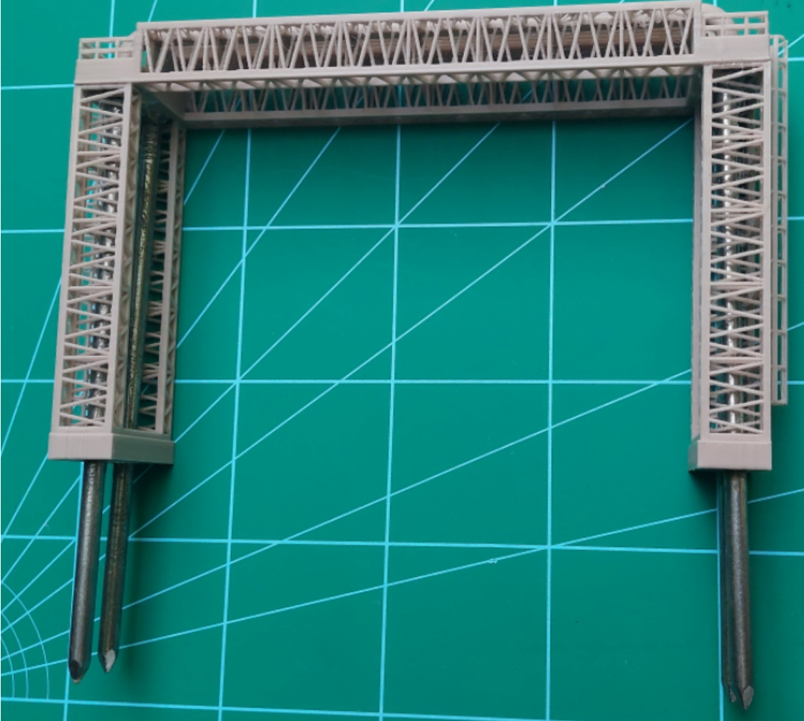 H0 scale Steam Pipe Bridge - FDM 3D print model_1