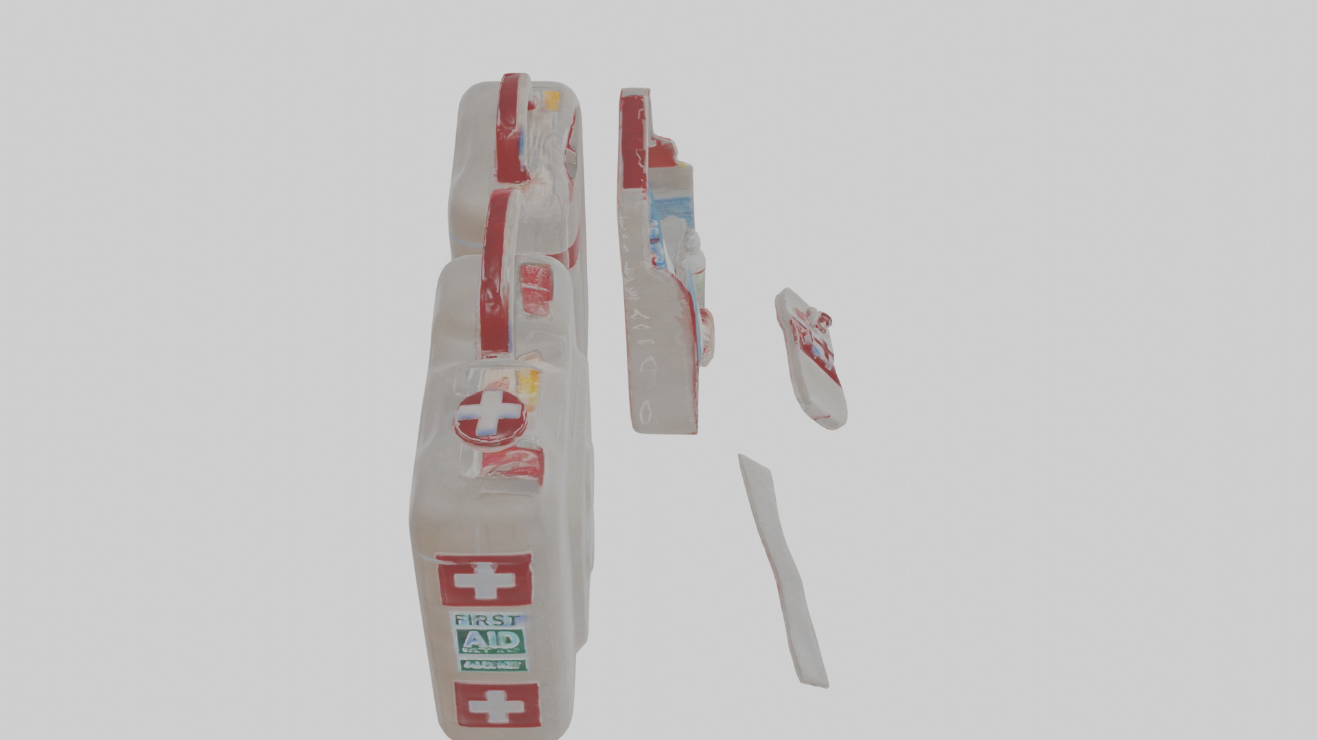 Cartoon First Aid Kit Low-poly 3D model_27