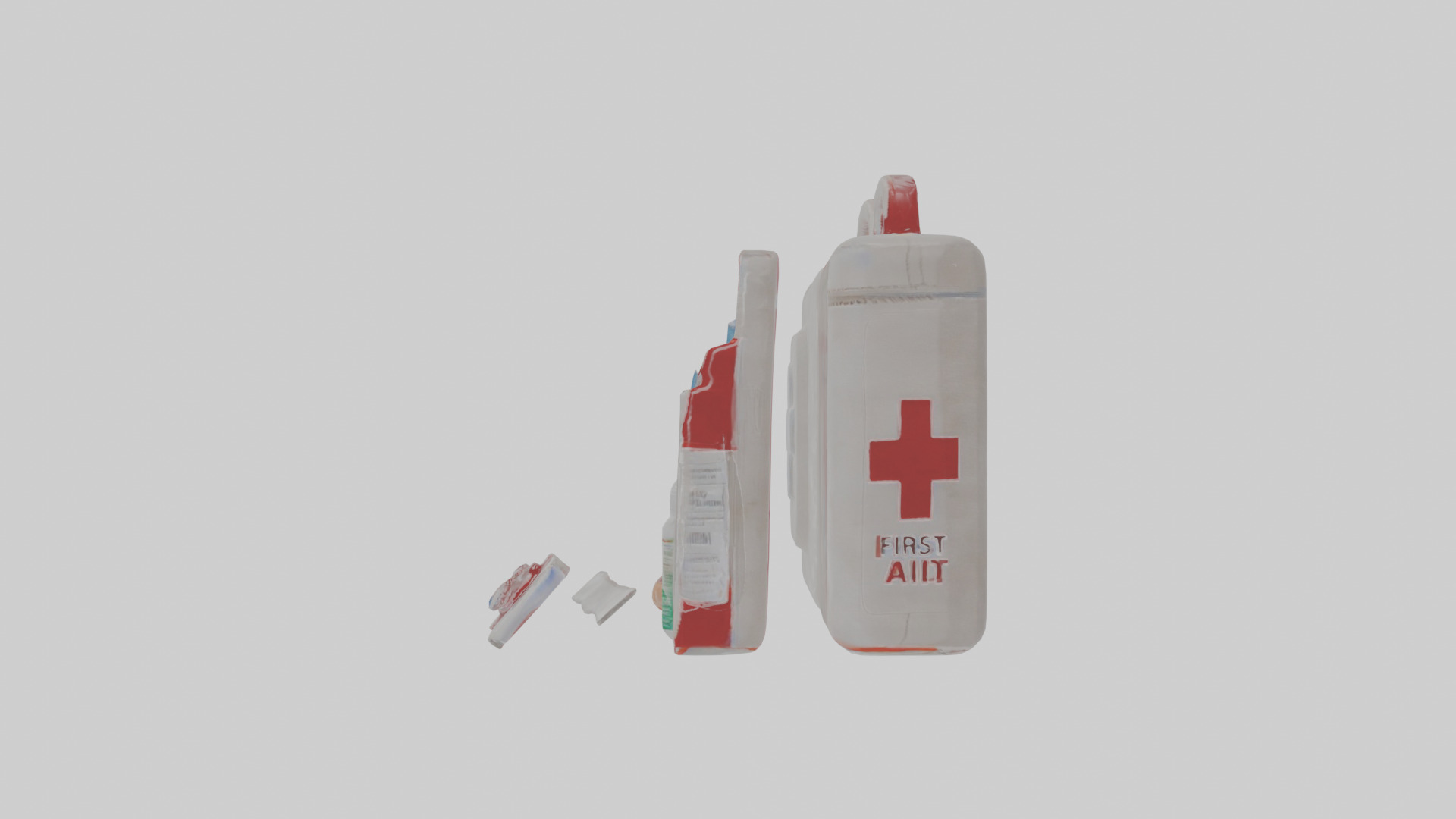 Cartoon First Aid Kit Low-poly 3D model_18